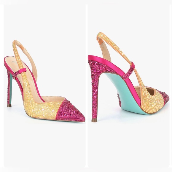NWOT- Betsey Johnson ‘SB-Rocky’ Crystal Embellished Slingbacks - Picture 2 of 10